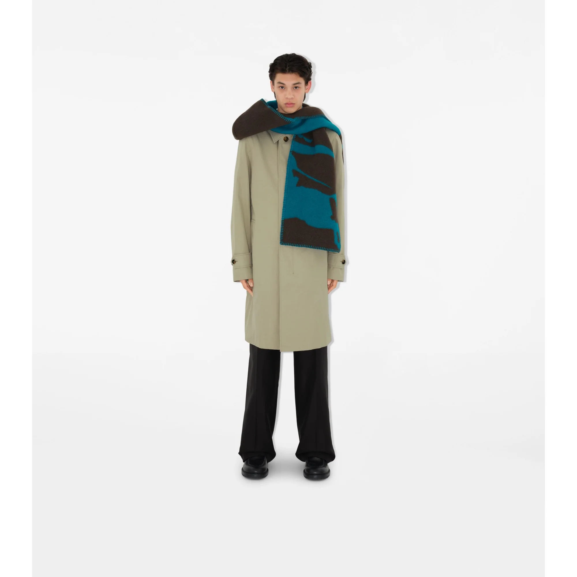 EKD Wool Hooded Scarf - Kingfisher/Snug - Image 4