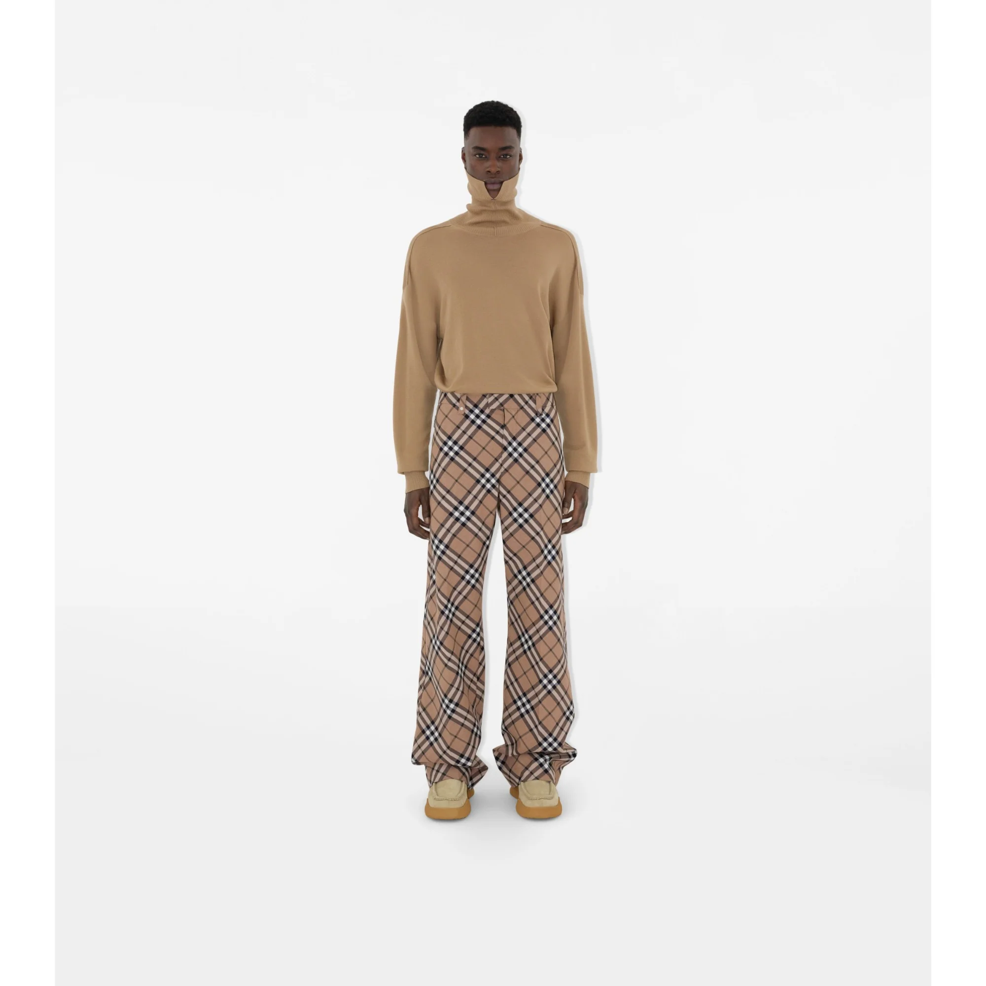 Check Wool Blend Tailored Trousers - Linden IP Check - Image 2