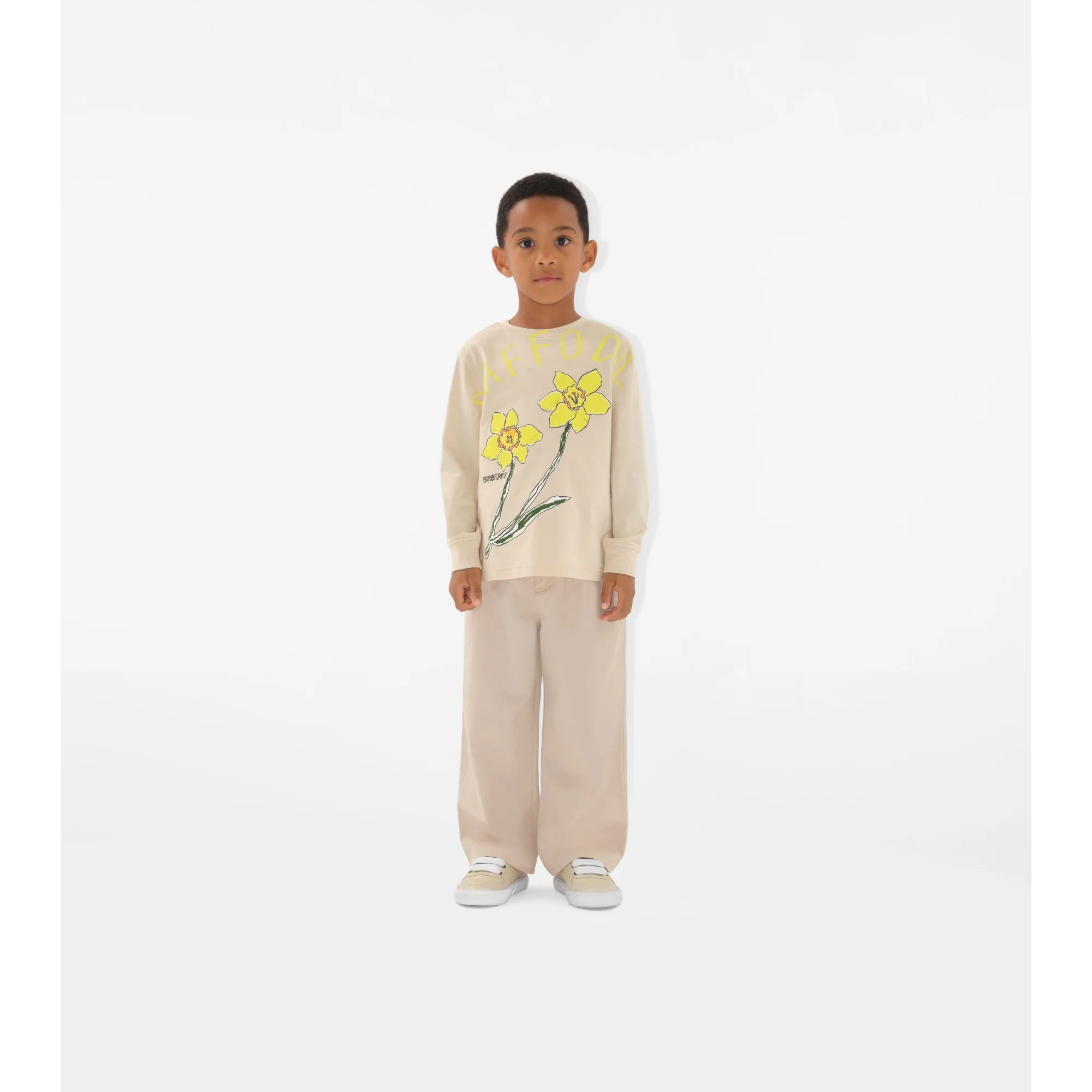 Cotton Blend Trousers - Pale Stone - Image 2