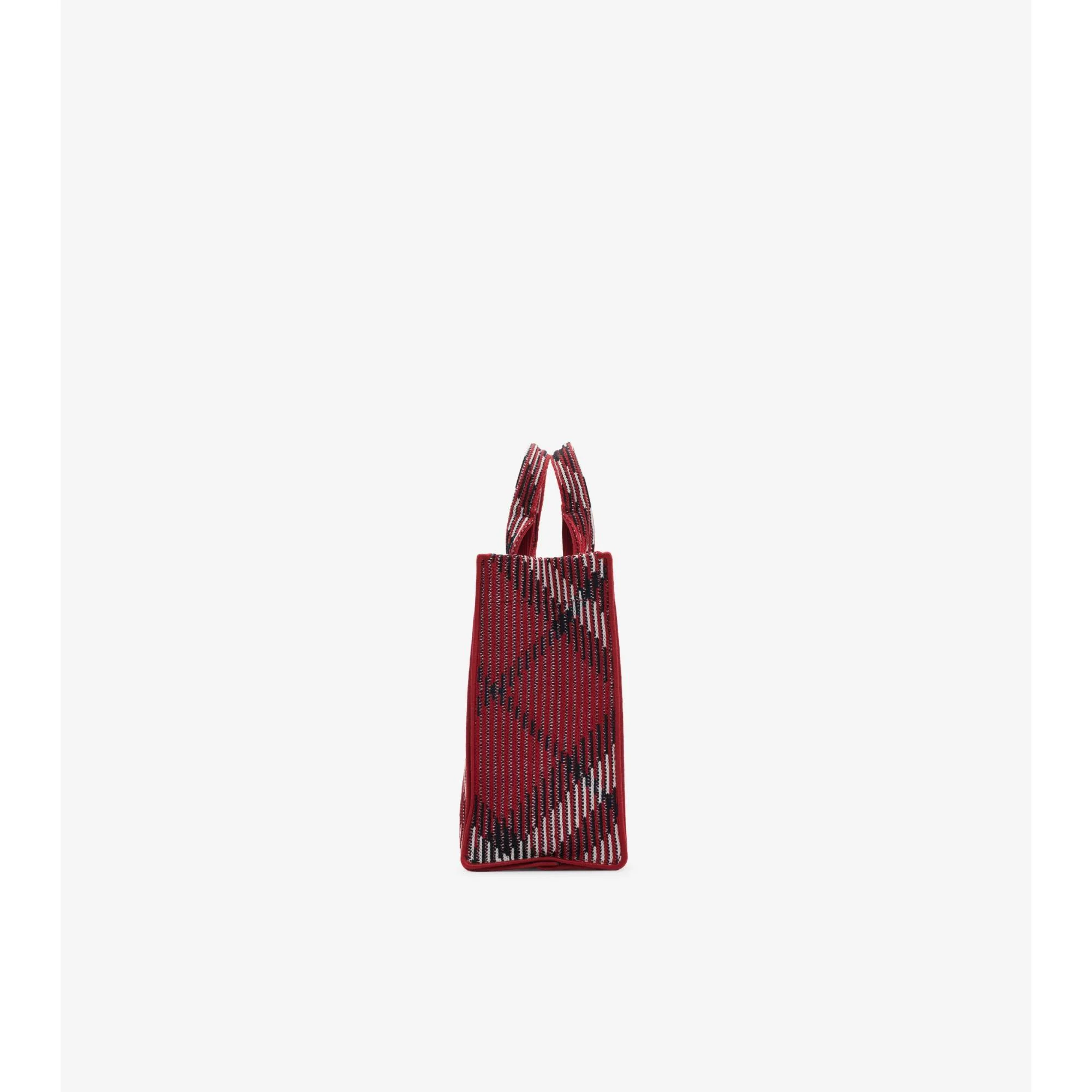 Mini Check Knitted Tote - Scarlet - Image 5