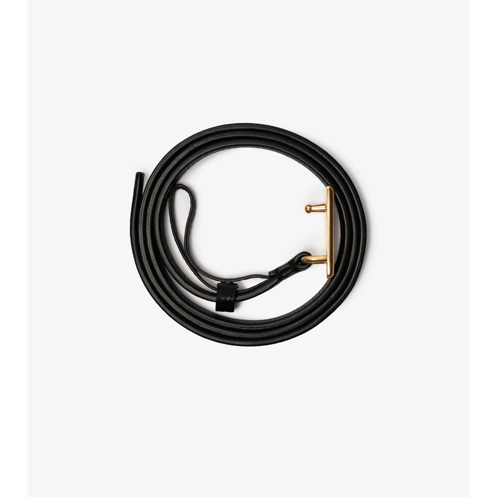 Thin Leather Shield Belt - Black/Gold - Image 3