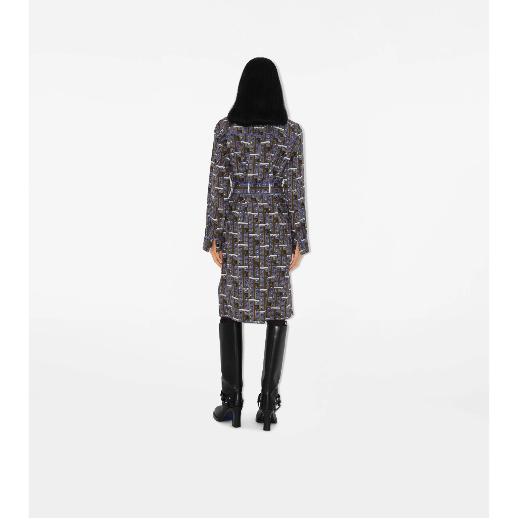 Bus Silk Shirt Dress - Knight IP Pattern - Image 4