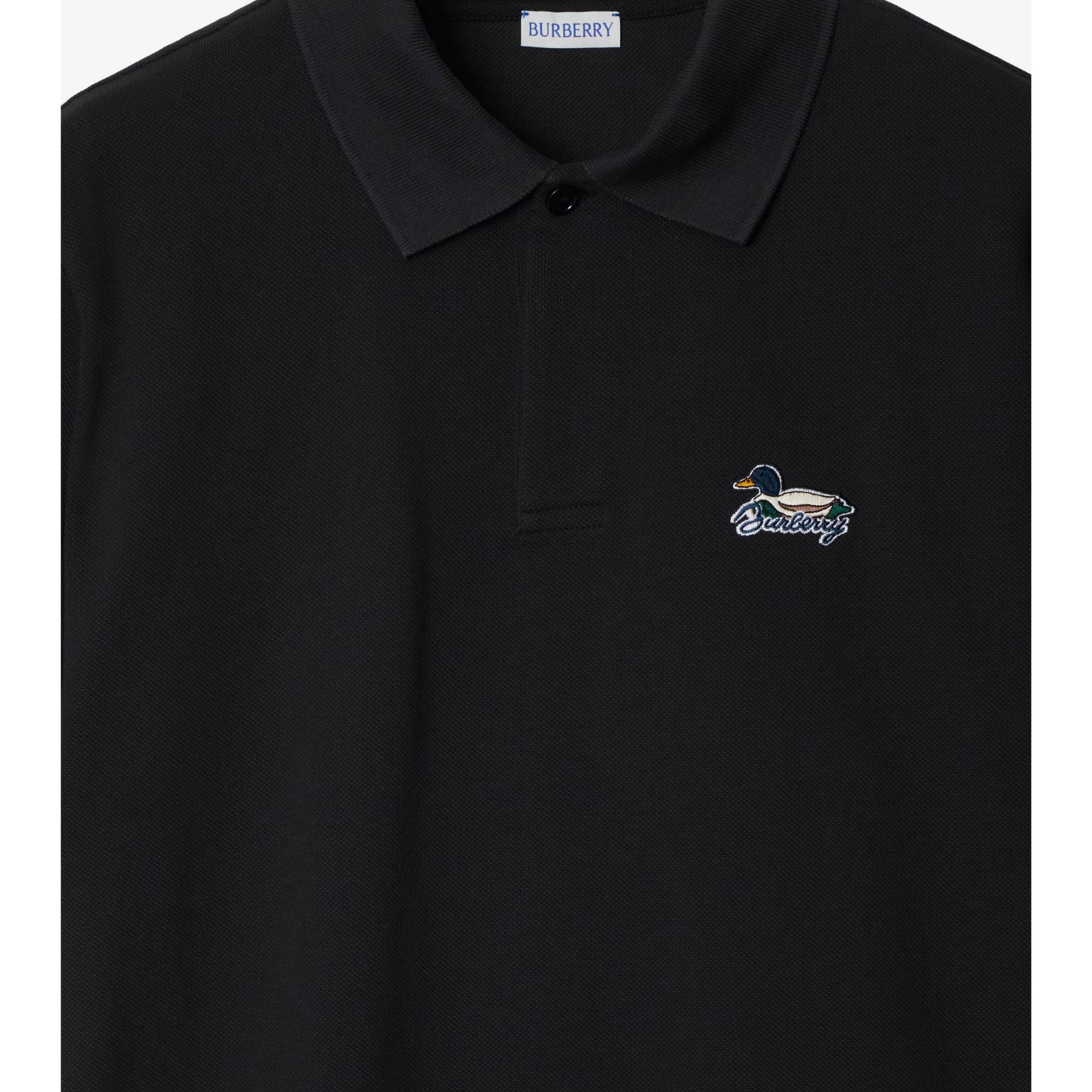 Cotton Polo Shirt - Black - Image 5