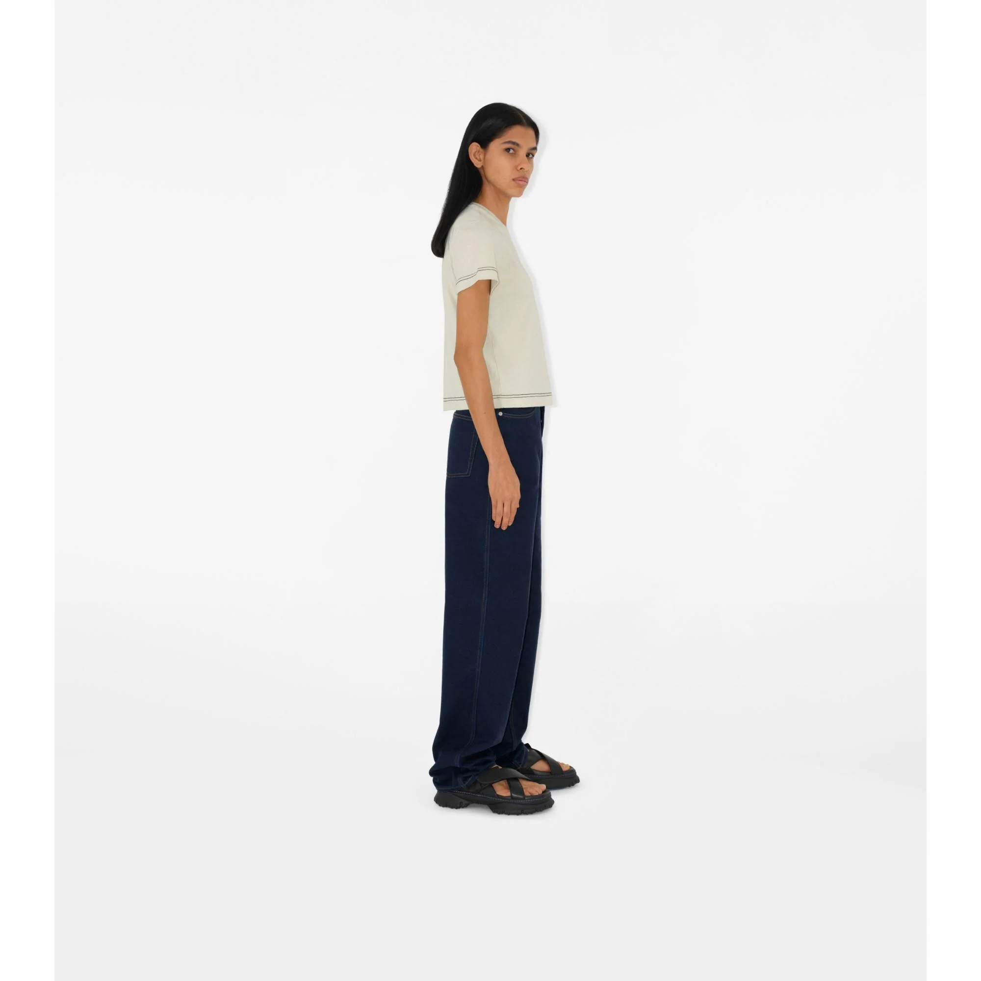 Boxy Cotton T-shirt - Plaster - Image 3