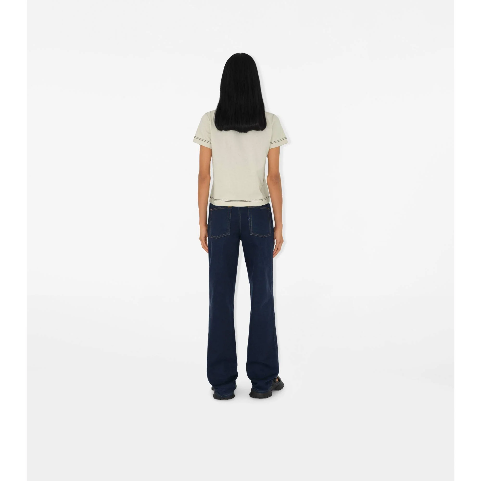 Boxy Cotton T-shirt - Plaster - Image 4