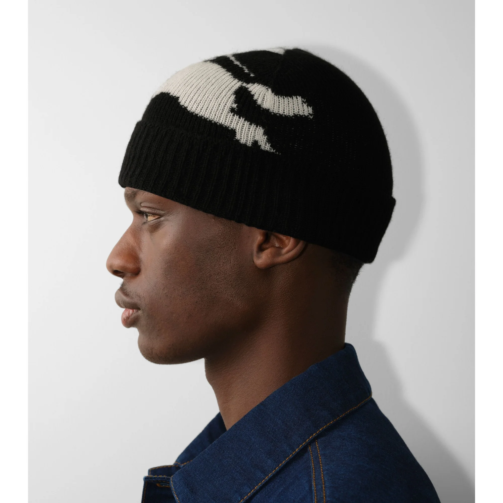 EKD Cashmere Blend Beanie - Black/Chalk - Image 5