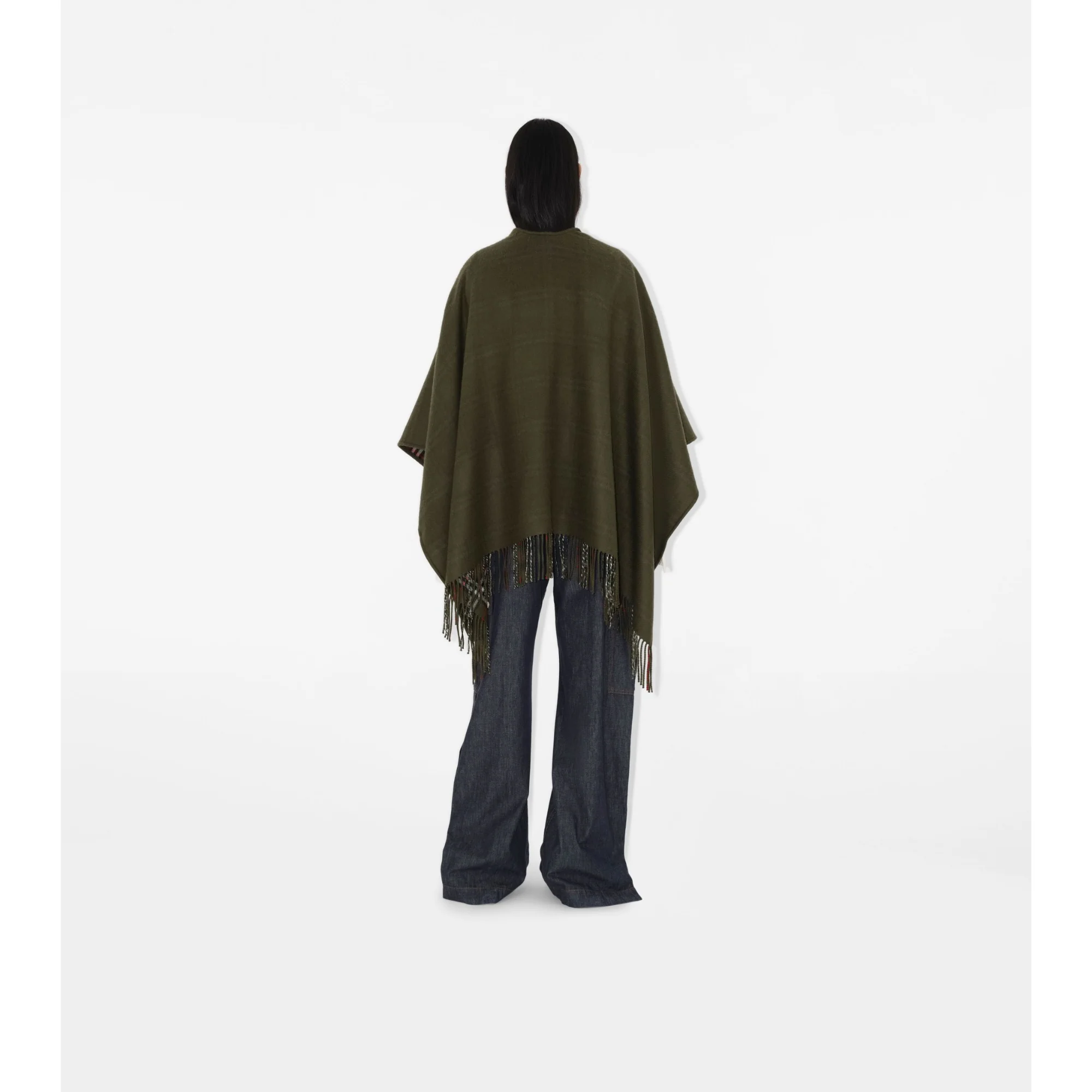 Reversible Check Wool Cape - Loch - Image 4