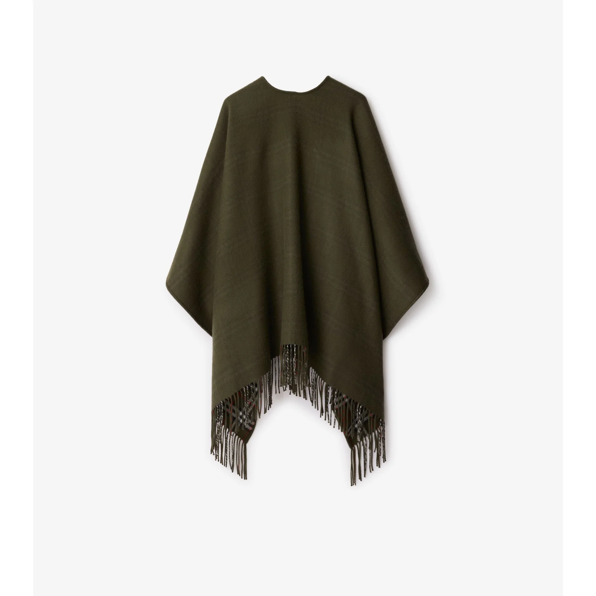 Reversible Check Wool Cape - Loch - Image 5