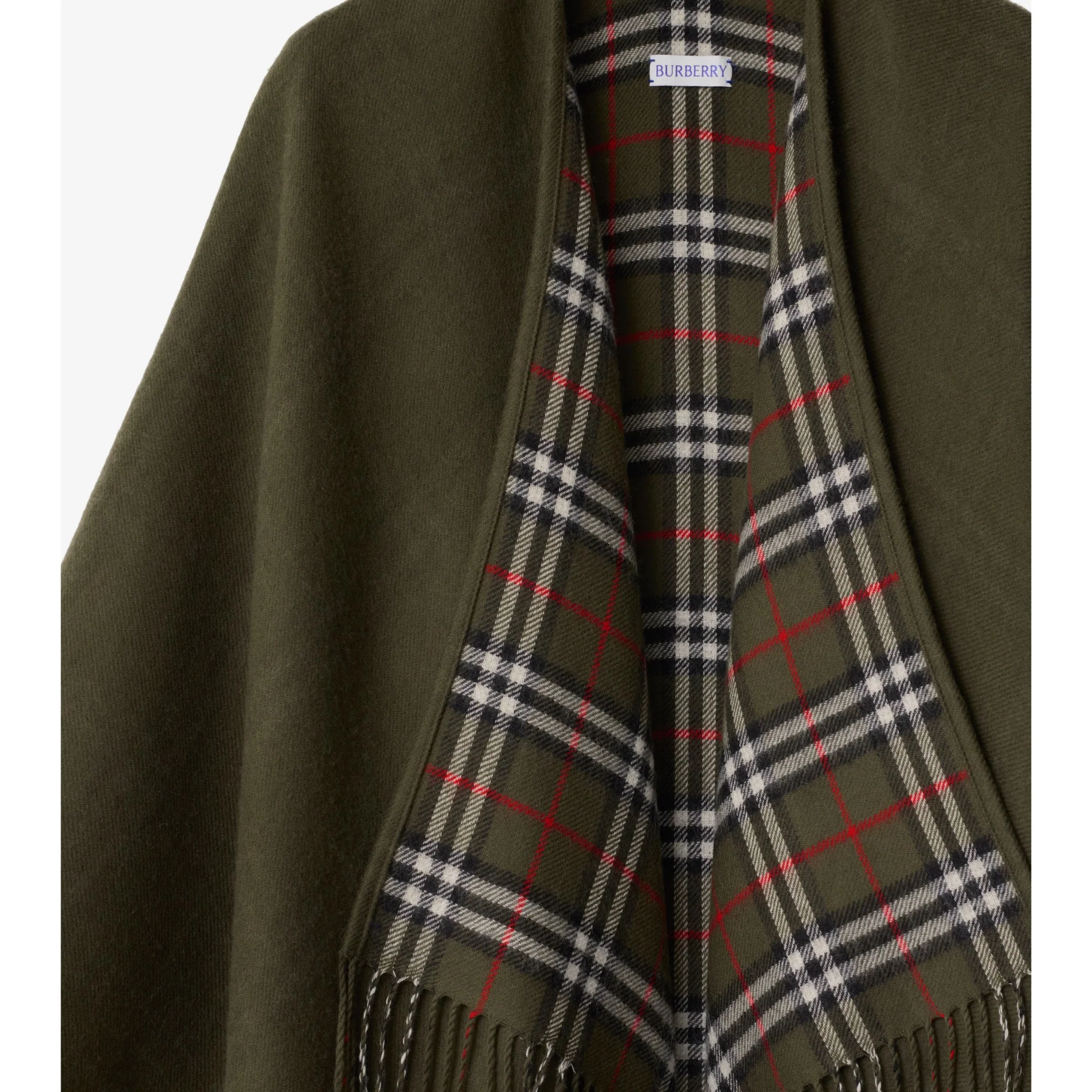 Reversible Check Wool Cape - Loch - Image 6