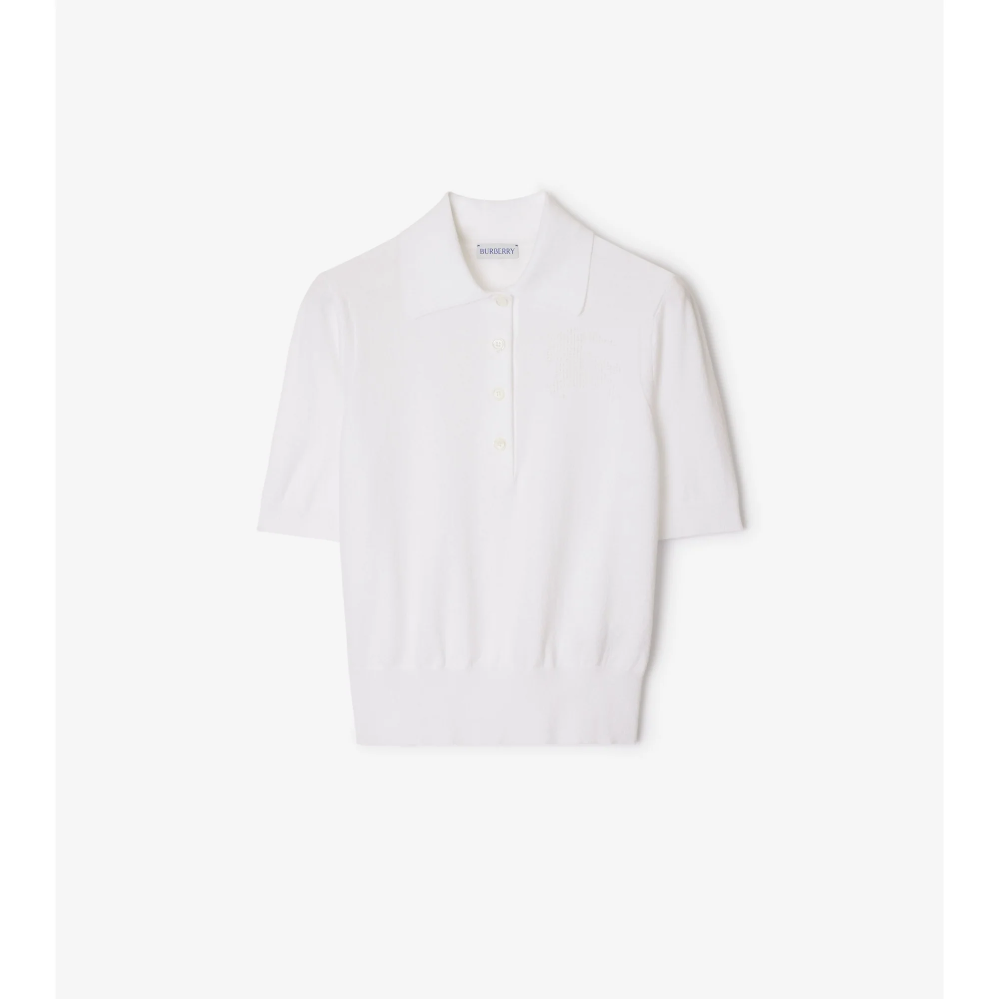 Cotton Blend Polo Shirt - Chalk
