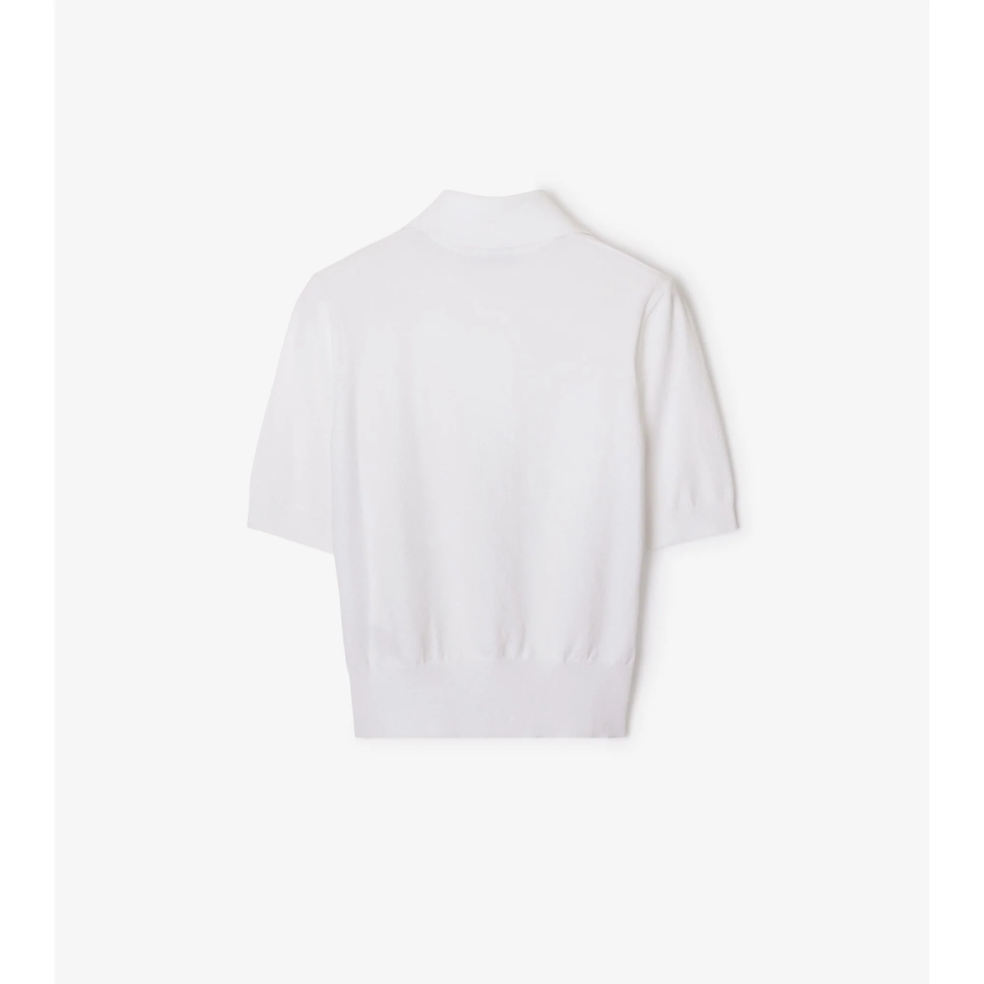 Cotton Blend Polo Shirt - Chalk - Image 5