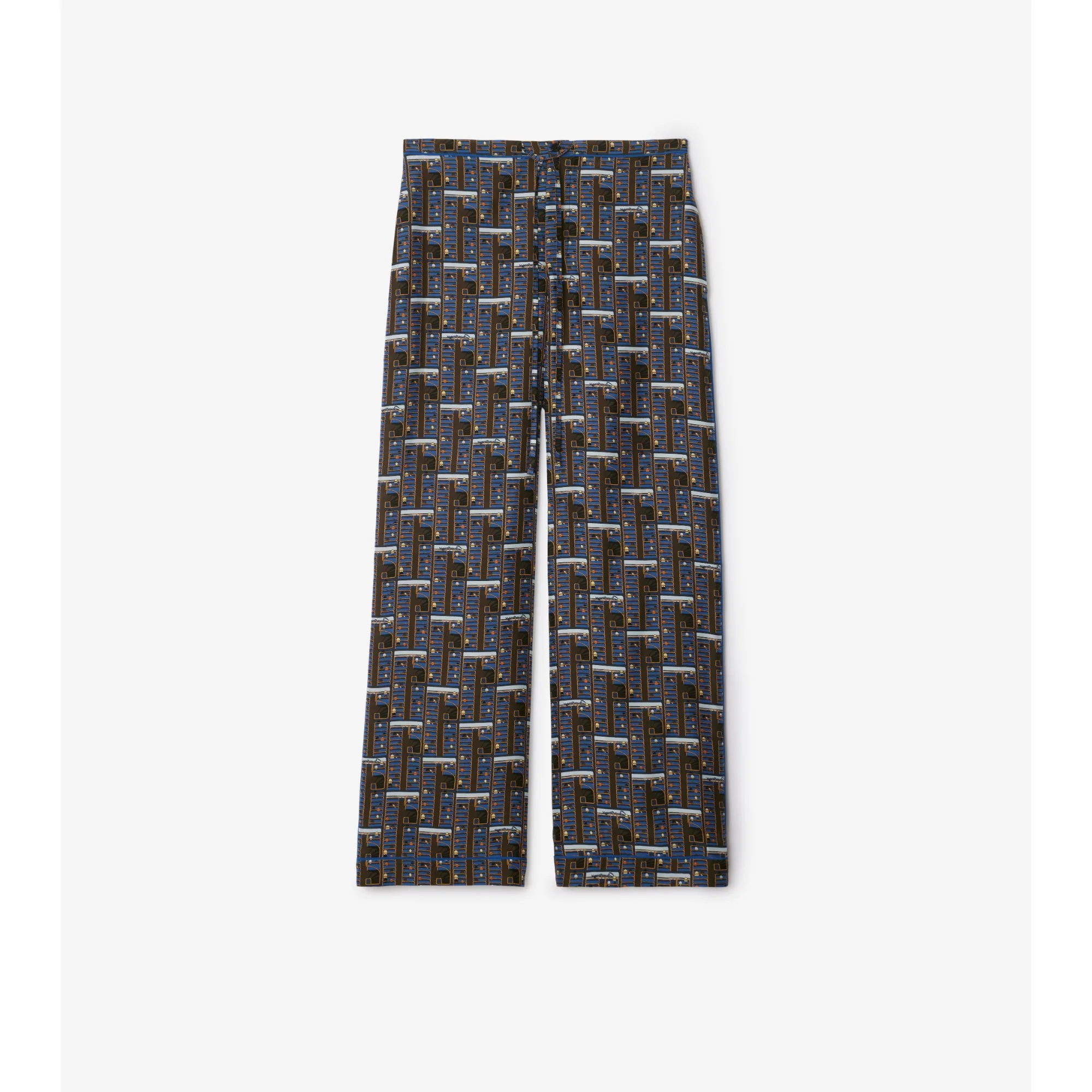 Bus Silk Pyjama Trousers - Knight IP Pattern