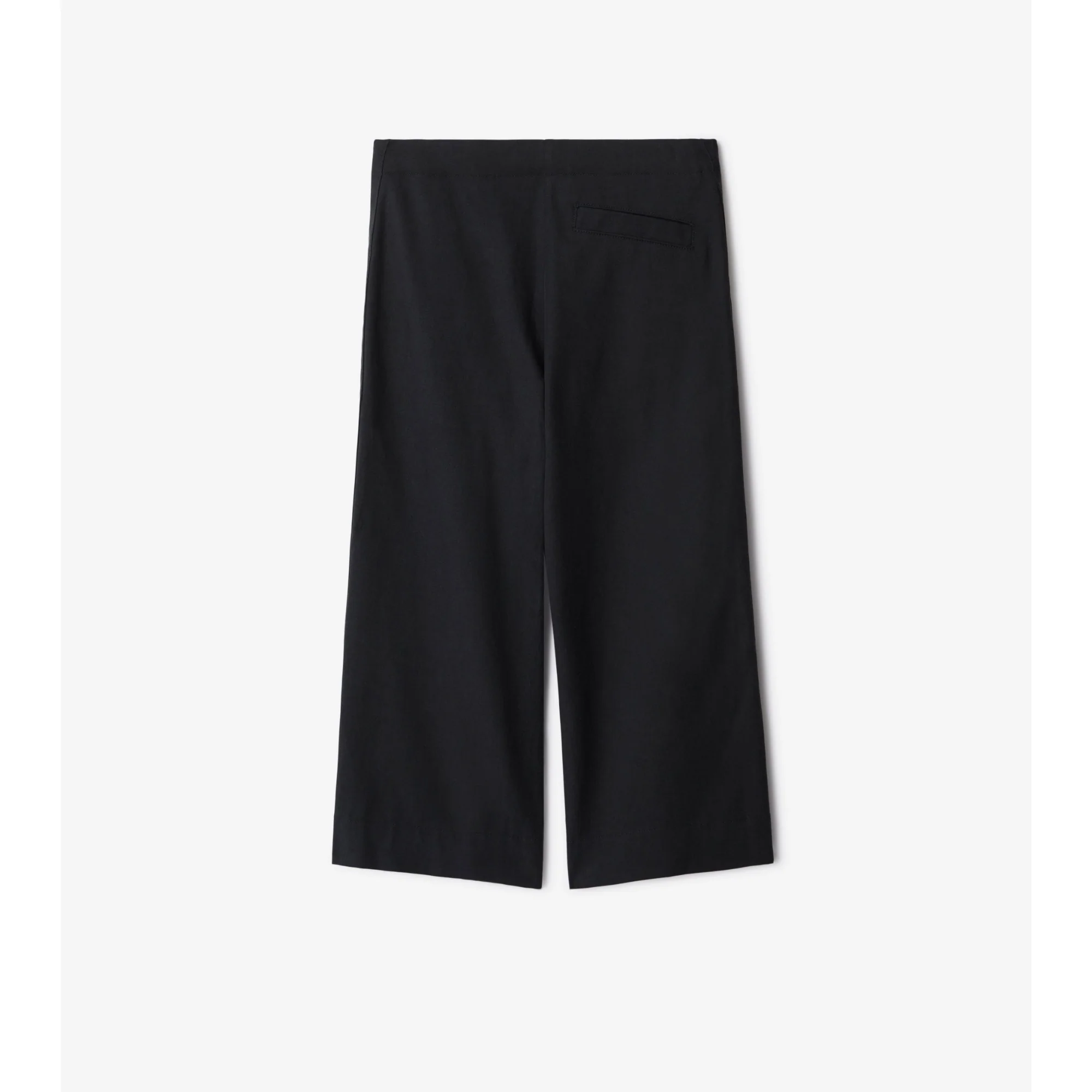 Cotton Blend Trousers - Black - Image 3