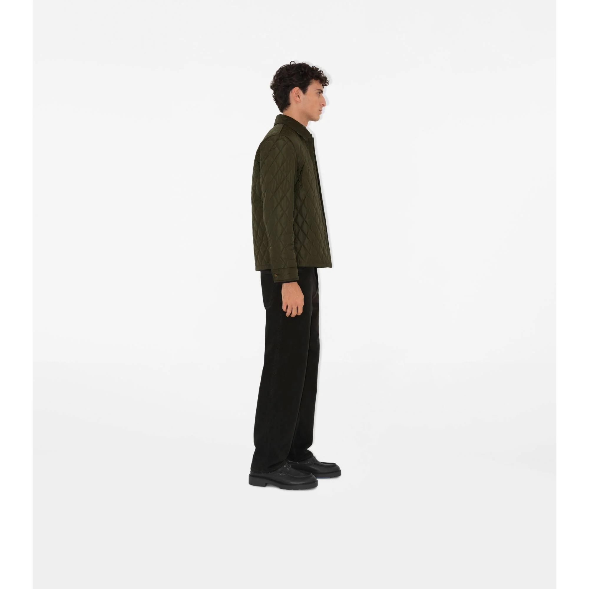 Quilted Nylon Overshirt - Shale - Image 3