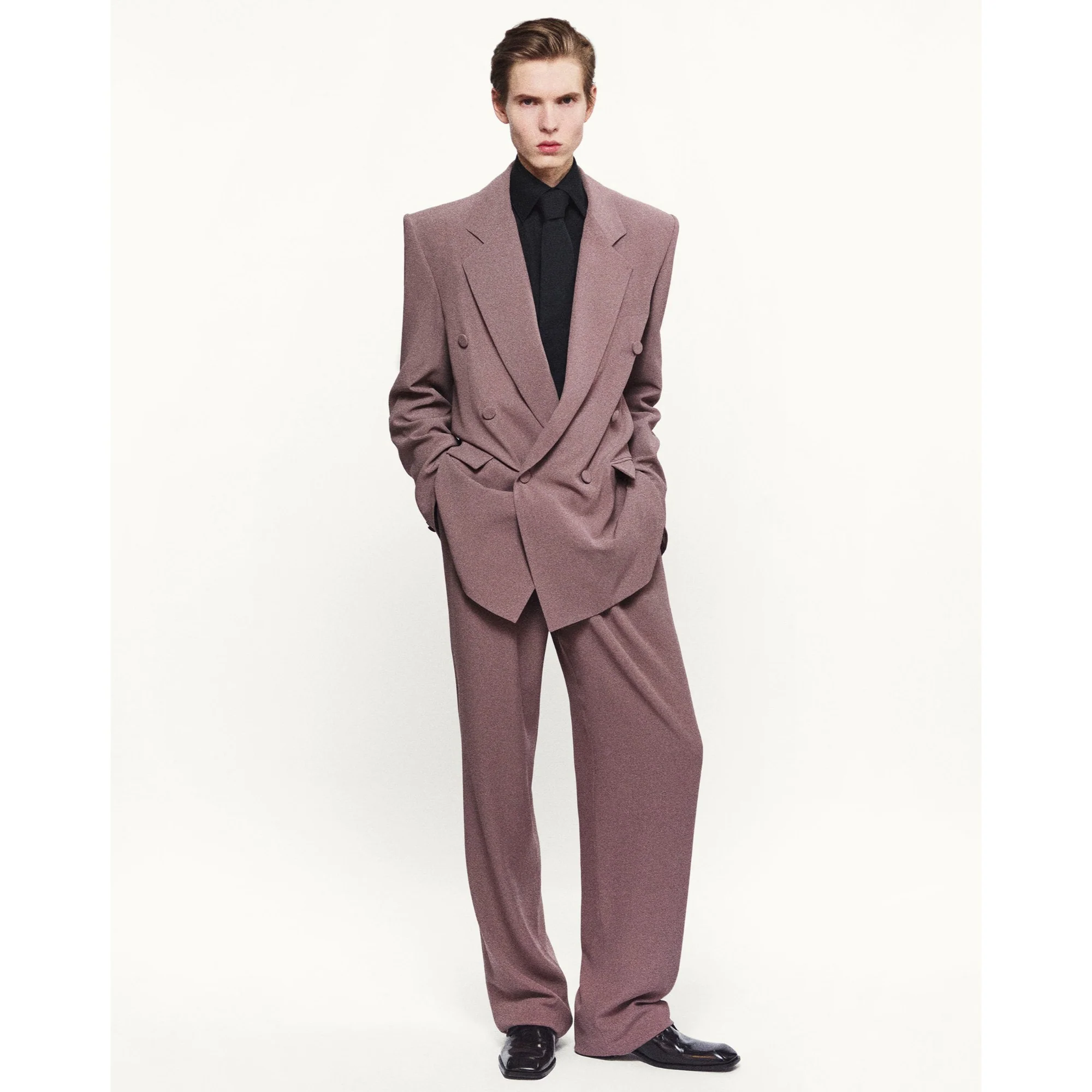 Veste Croisee Fluide - Taupe Rose - Image 4