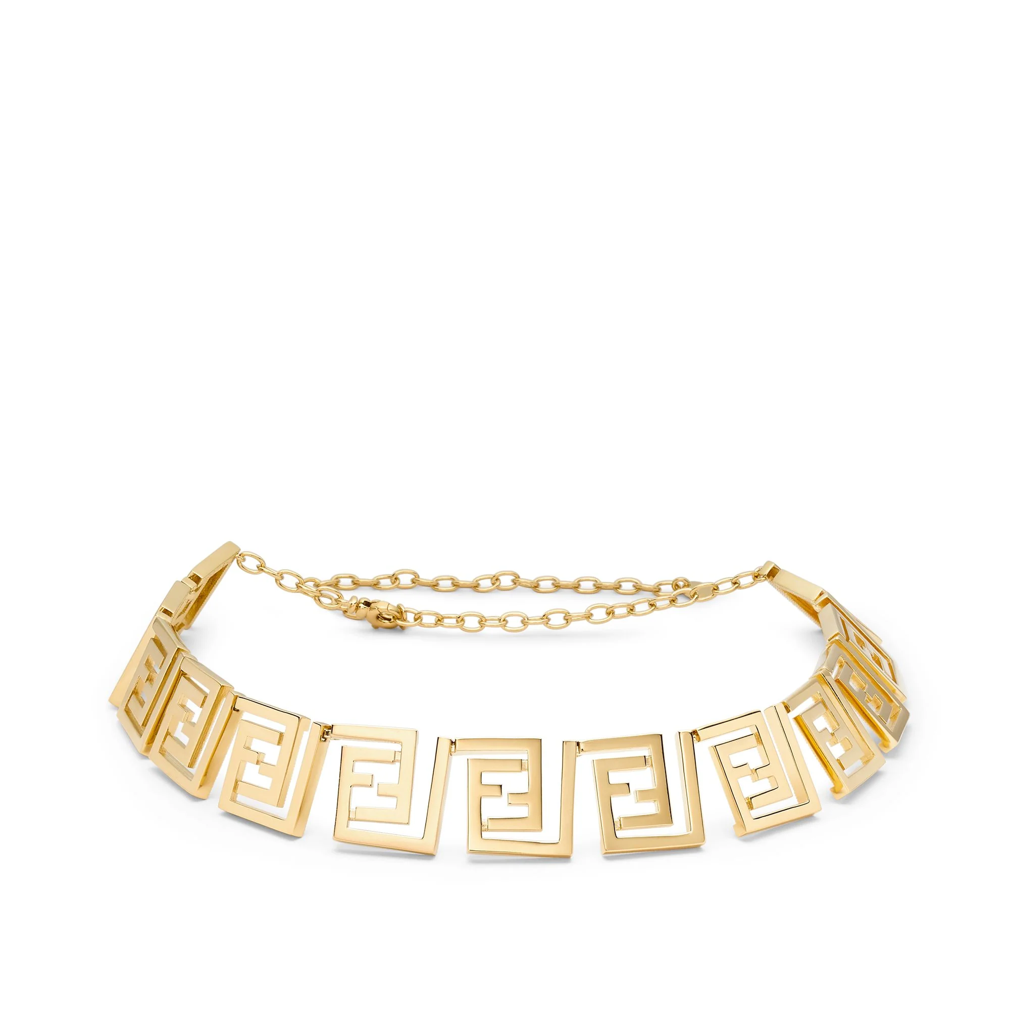 Women's Seasonal Capsule Medium FF Greek Necklace - Soft Gold