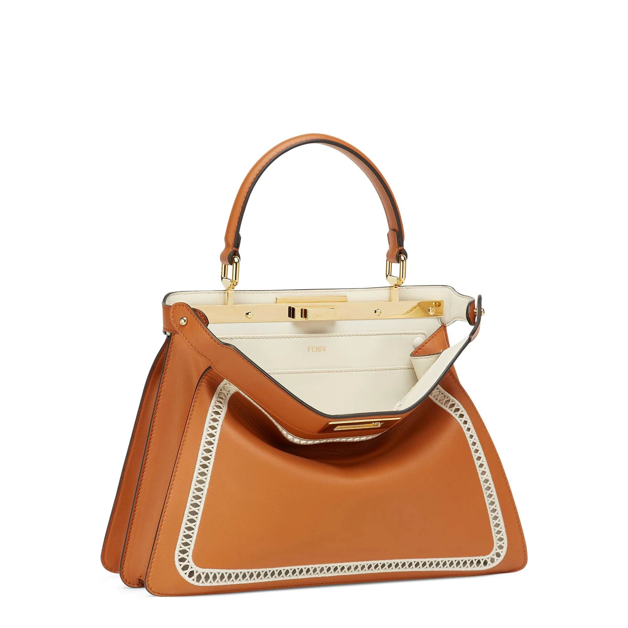 Women's Peekaboo ISeeU Medium - Brandy + White Garza + Soft Gold - Image 4