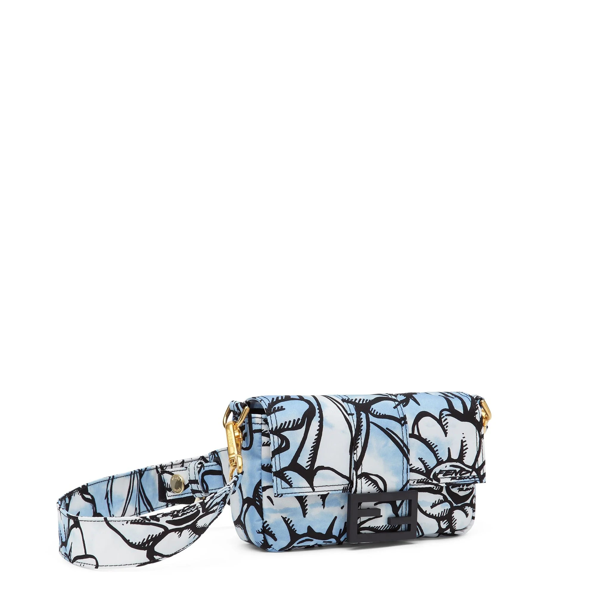 Women's Belt Baguette Small - White + Light Blue + Black + Vibrato Gold - Image 2