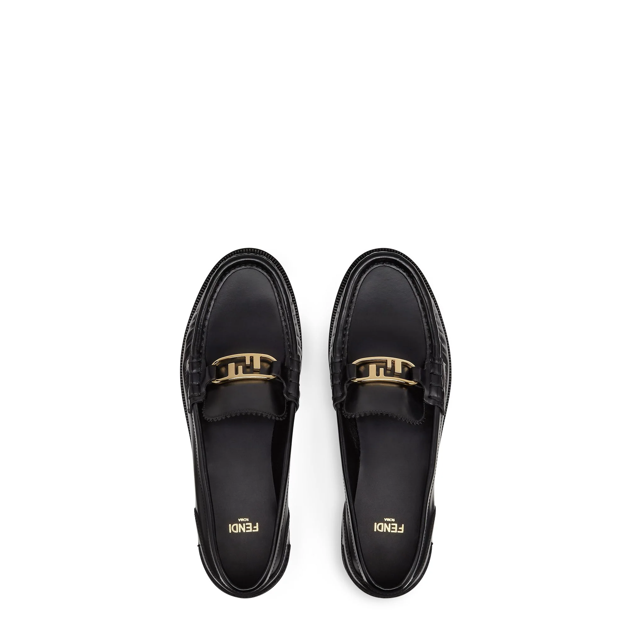 Women's Fendi O'Lock Mocassino - Black - Image 4