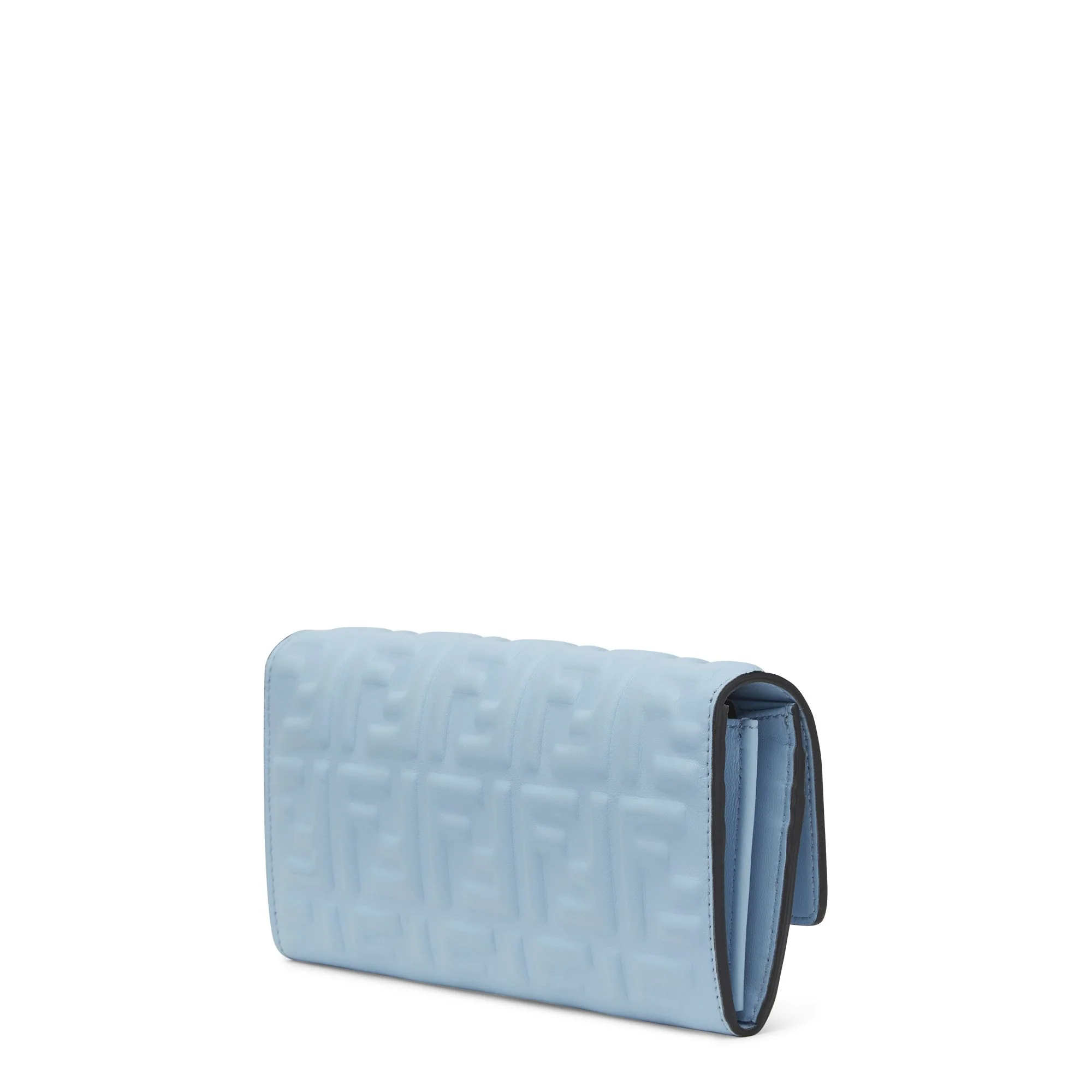 Women's Baguette Continental Wallet - Baby Light Blue + Soft Gold - Image 2