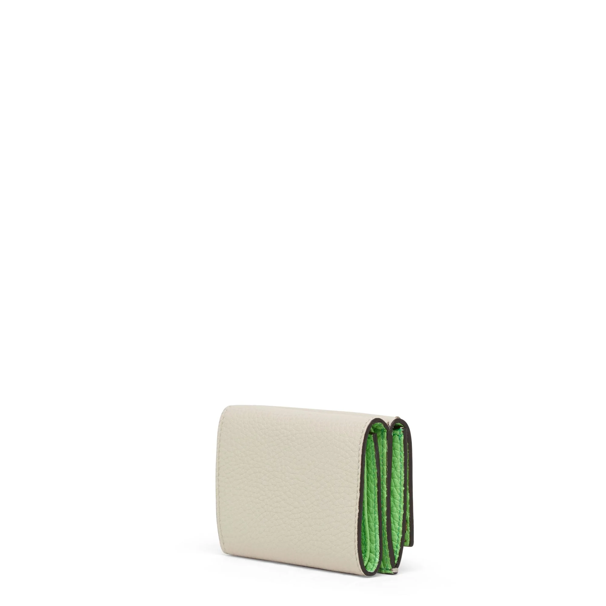 Women's Selleria Micro Trifold Wallet - Milk + Fluo Green + Soft Gold - Image 2