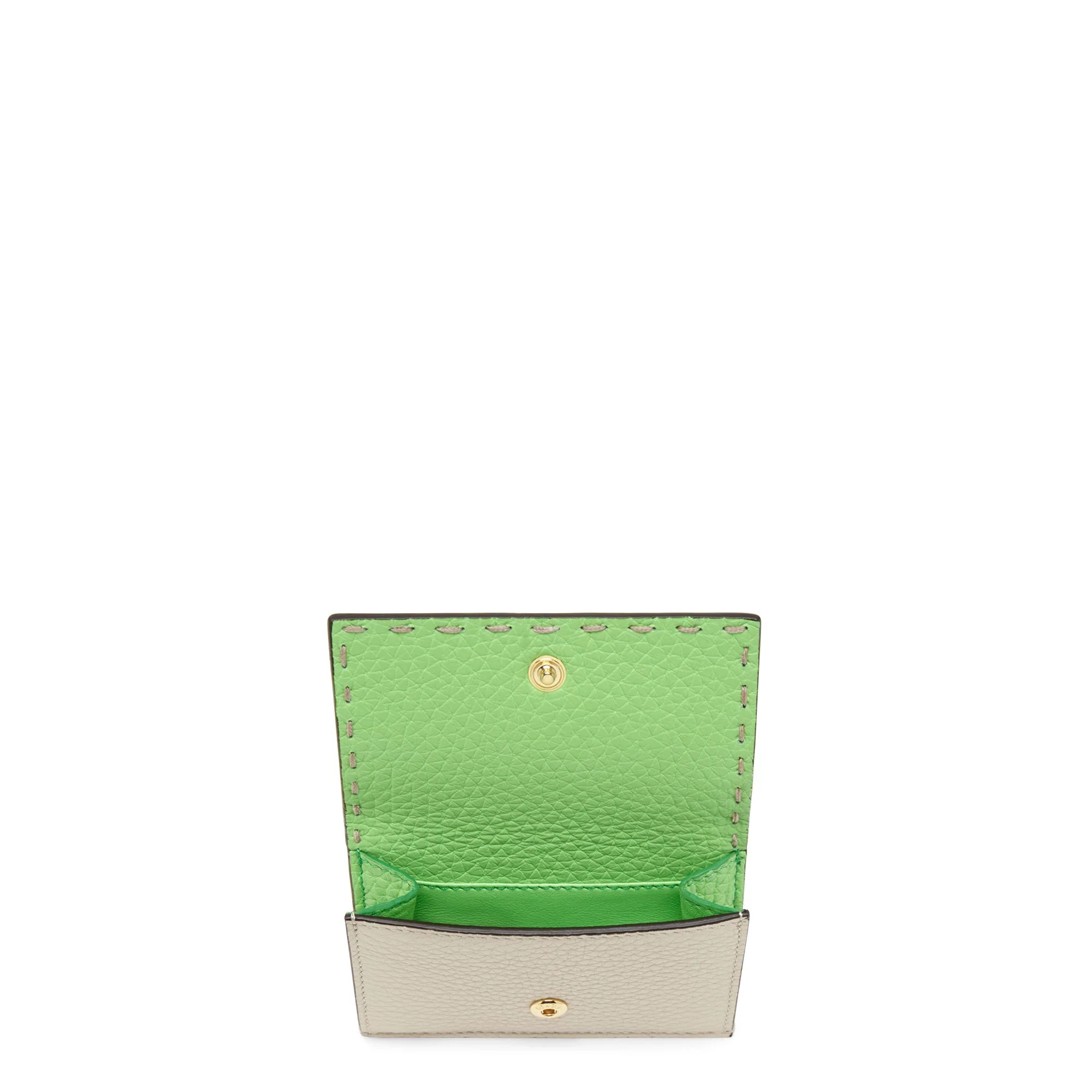 Women's Selleria Micro Trifold Wallet - Milk + Fluo Green + Soft Gold - Image 3