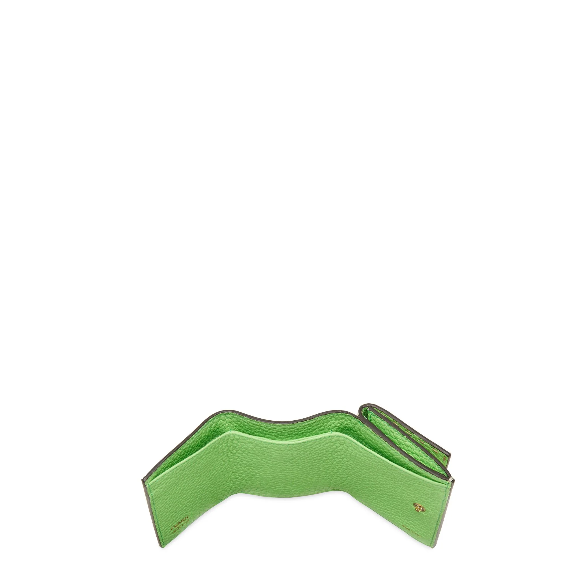 Women's Selleria Micro Trifold Wallet - Milk + Fluo Green + Soft Gold - Image 4