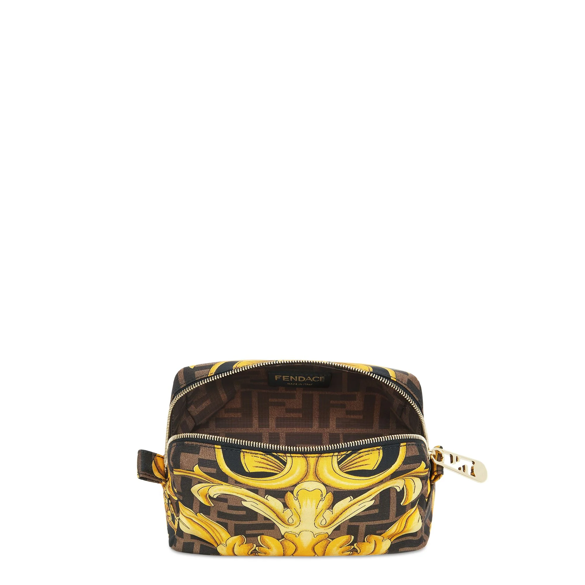 Women's Fendi Roma Trapezoid Beauty Case Small - Gold + Tobacco + Black + Soft Gold - Image 3