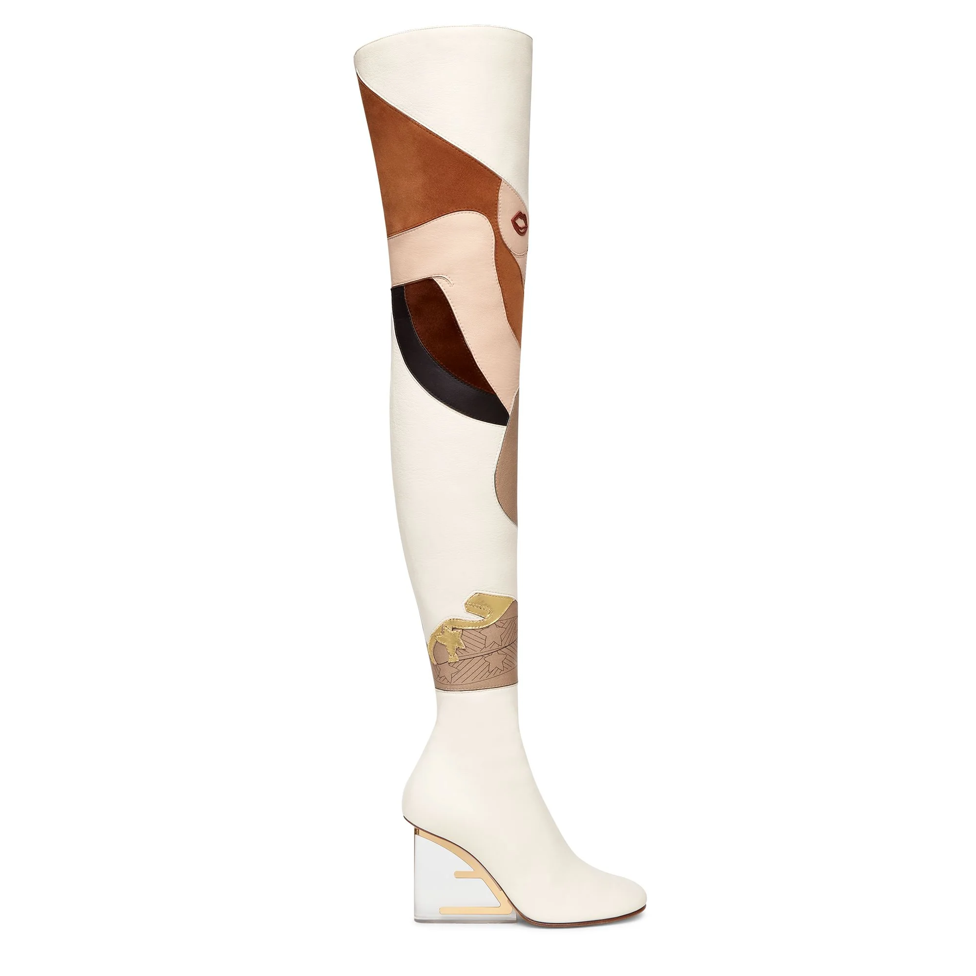 Women's Fendi First Stivale - Nude Black + Connecticut + Brown