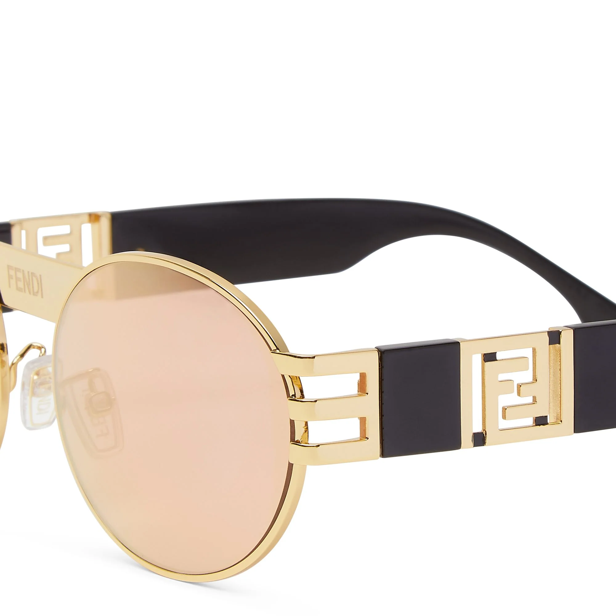 Men's Fendi V3 Sunglasses - Gold + Black + Pink - Image 3