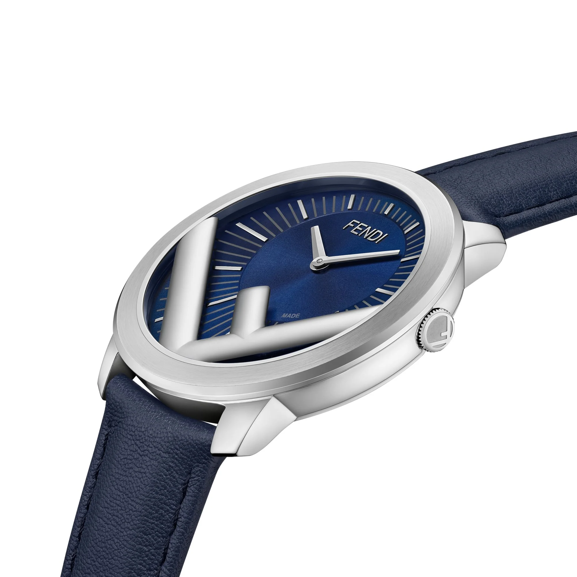 Men's Run Away Watch Ss w/Calf - Blue - Image 3