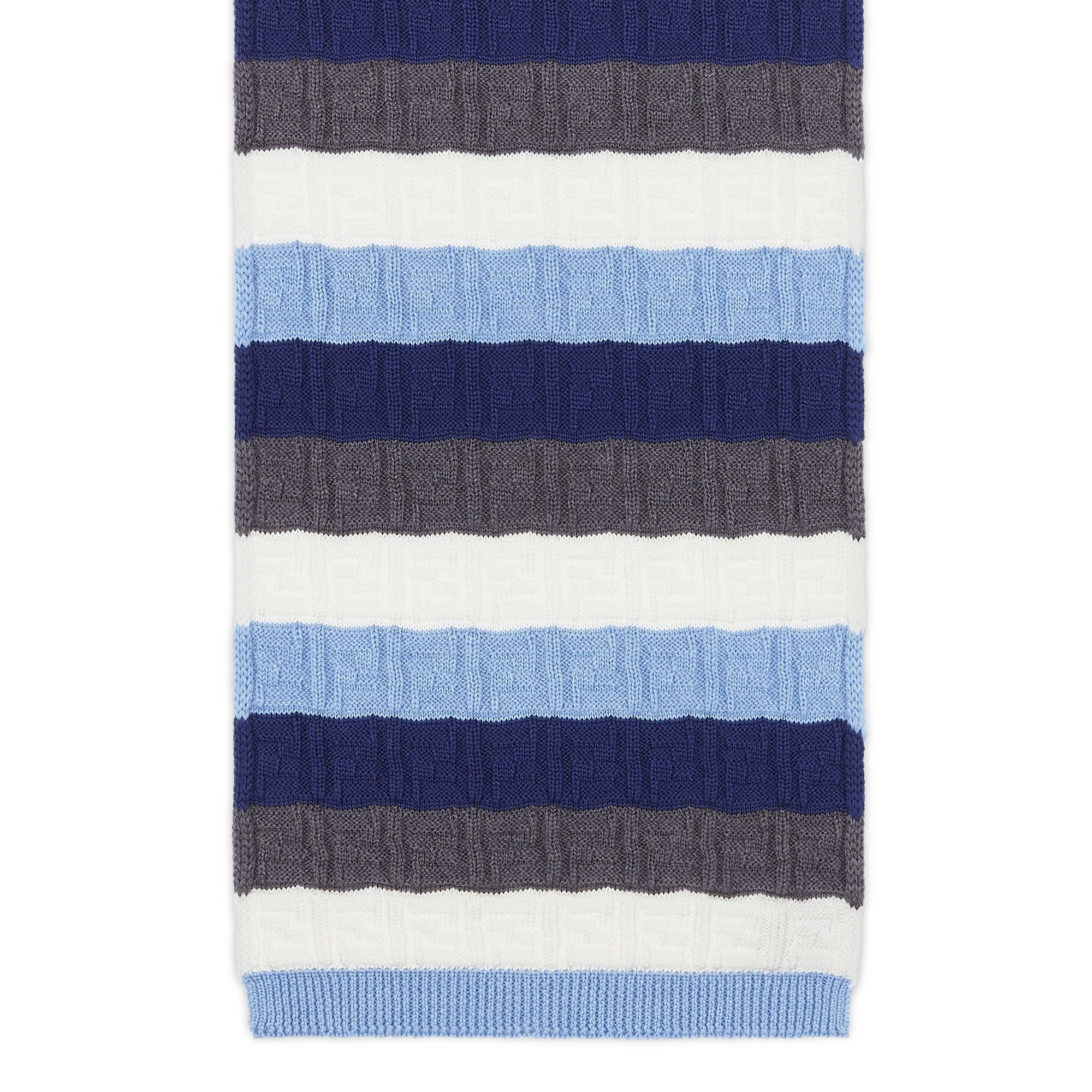 Men's FF Scarf (30x180) - Blue + Grey + Light Blue