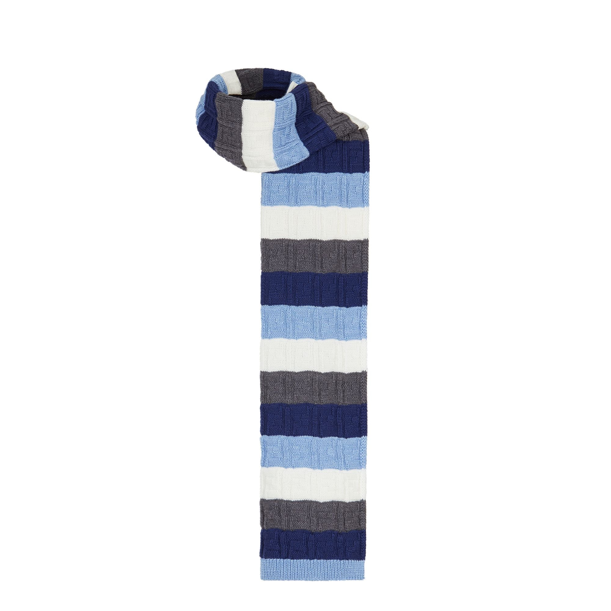 Men's FF Scarf (30x180) - Blue + Grey + Light Blue - Image 2