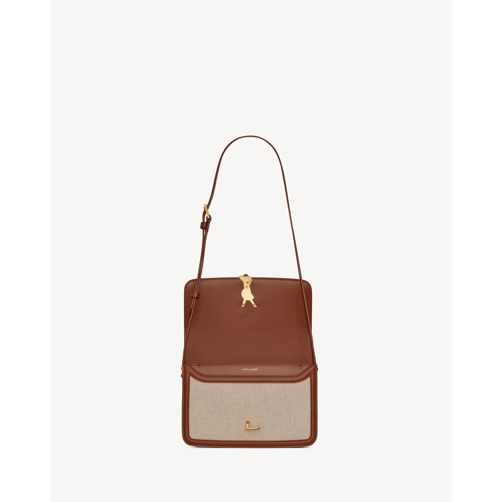 Medium Solferino Satchel - Natural/Beige/Brick - Image 4
