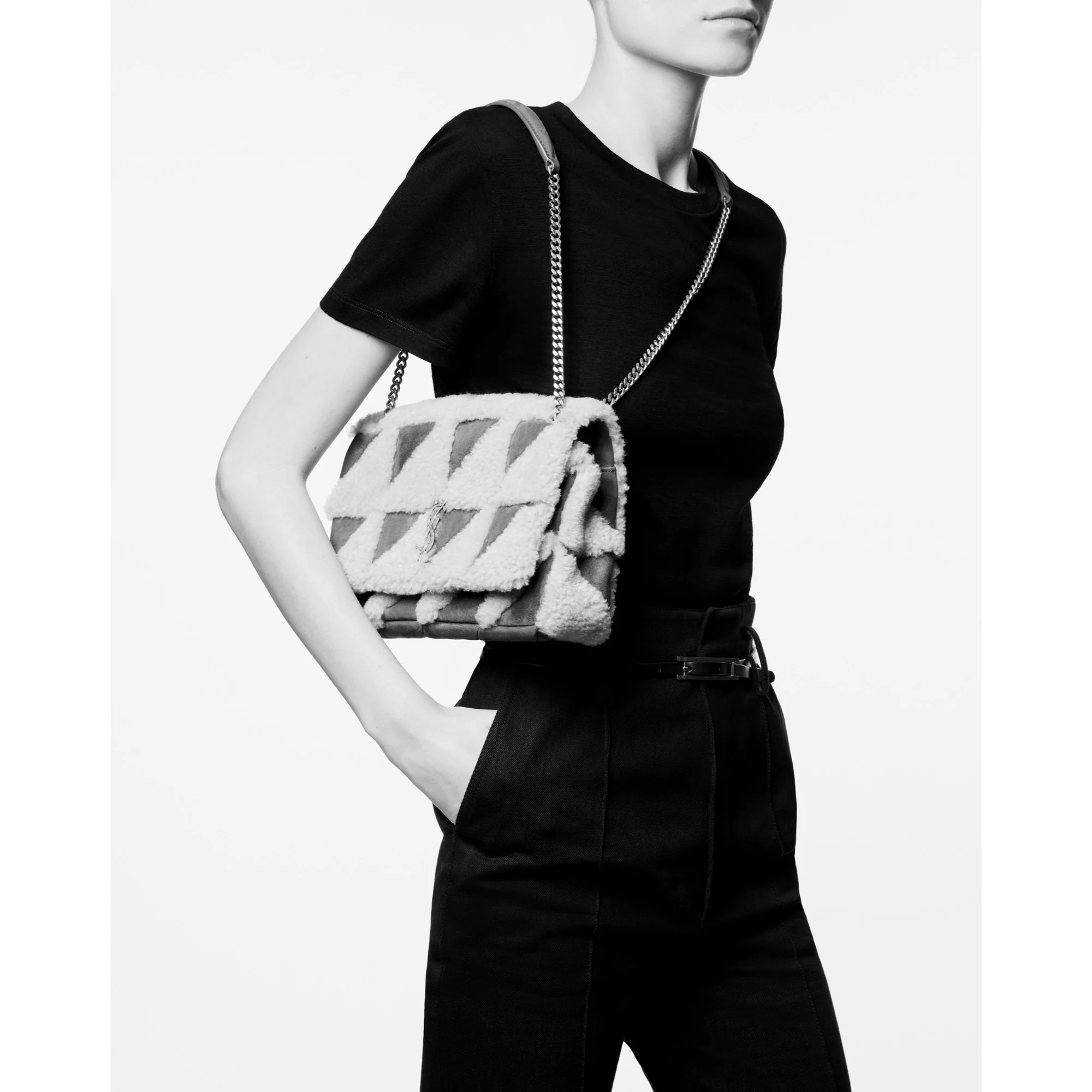 Medium Jamie Chain Bag - Natural Beige/Dark Sigaro - Image 6